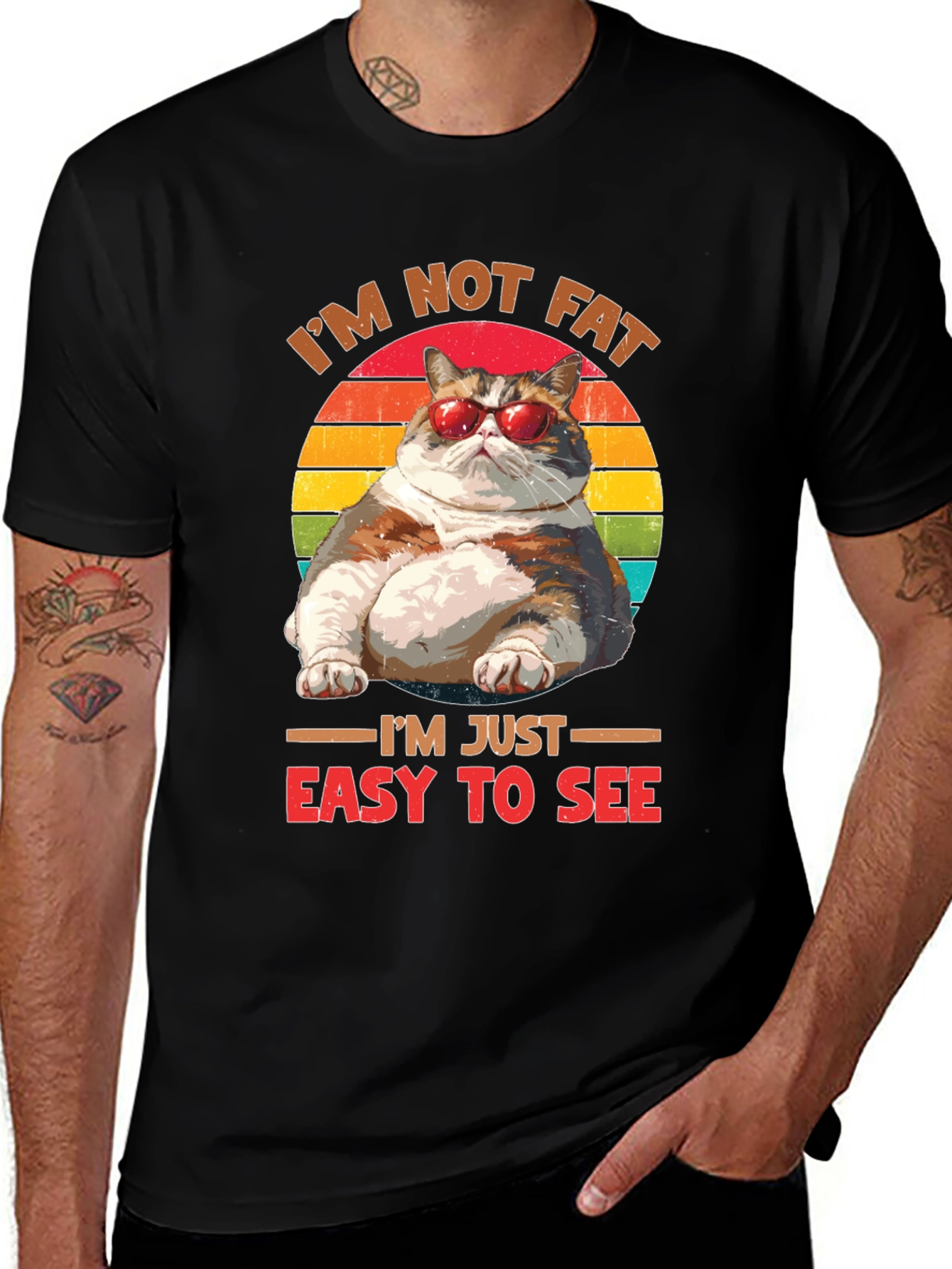 Im Not Fat Easy To See T-Shirt Cat