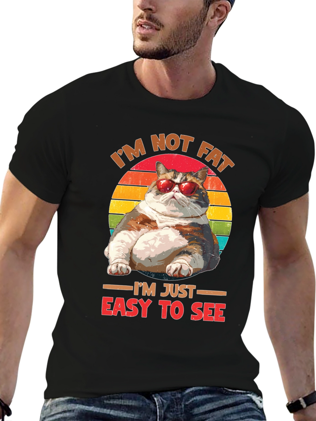 Im Not Fat Easy To See T-Shirt Cat