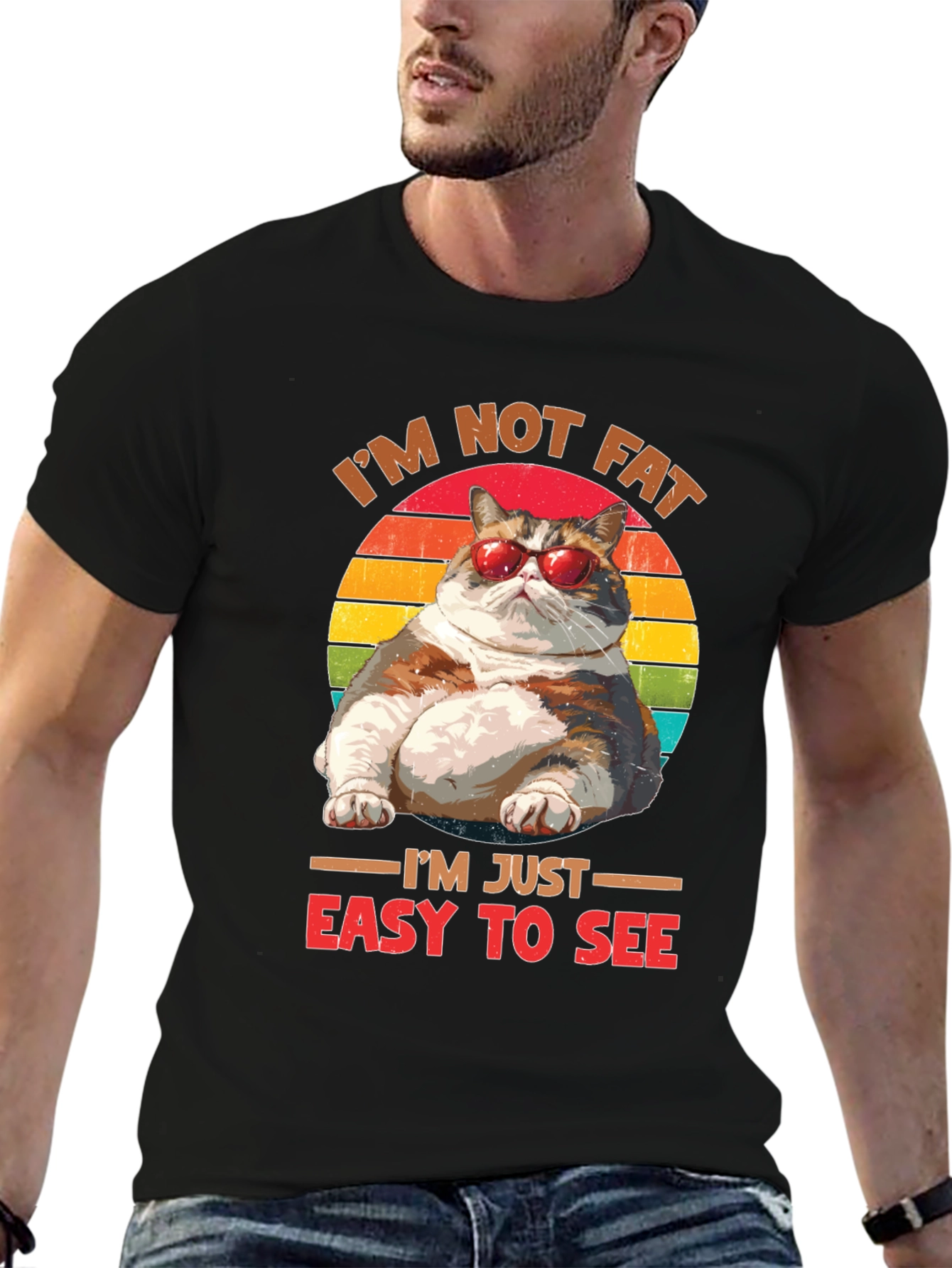 Im Not Fat Easy To See T-Shirt Cat