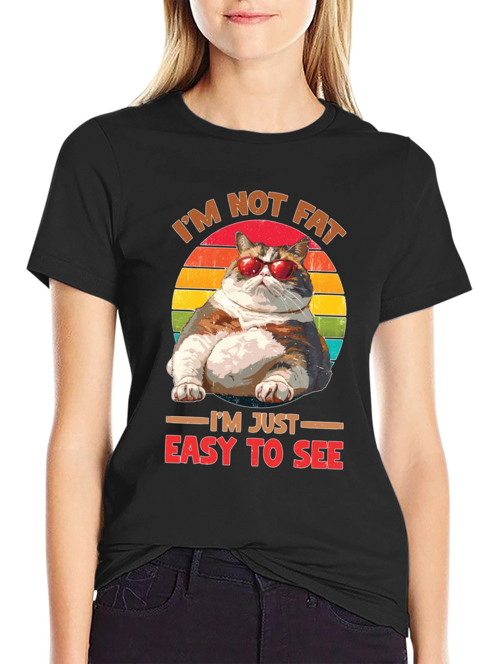 Im Not Fat Easy To See T-Shirt Cat