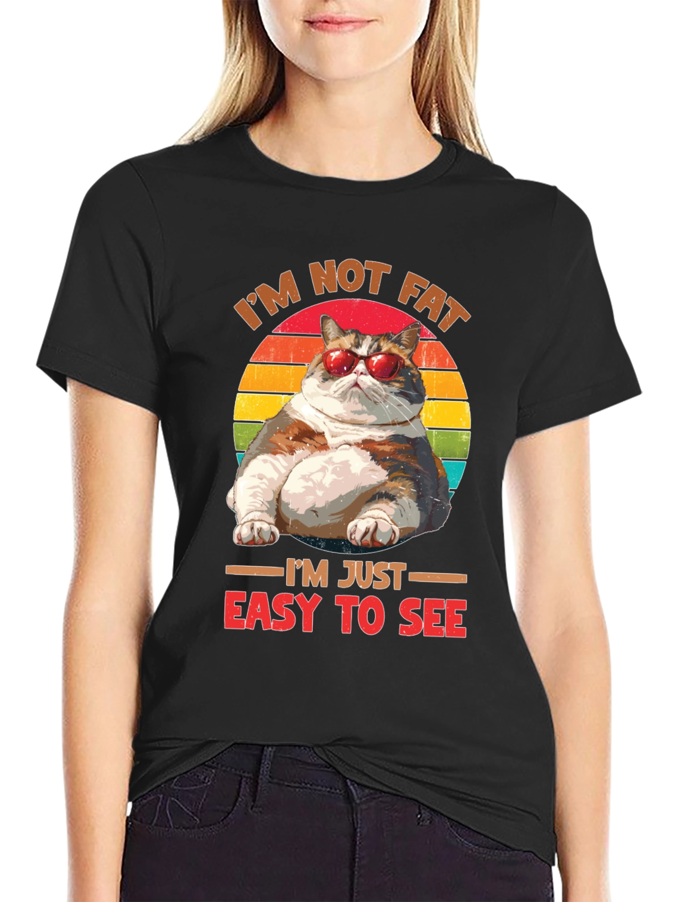 Im Not Fat Easy To See T-Shirt Cat