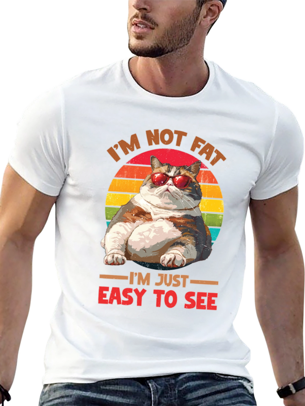 Im Not Fat Easy To See T-Shirt Cat