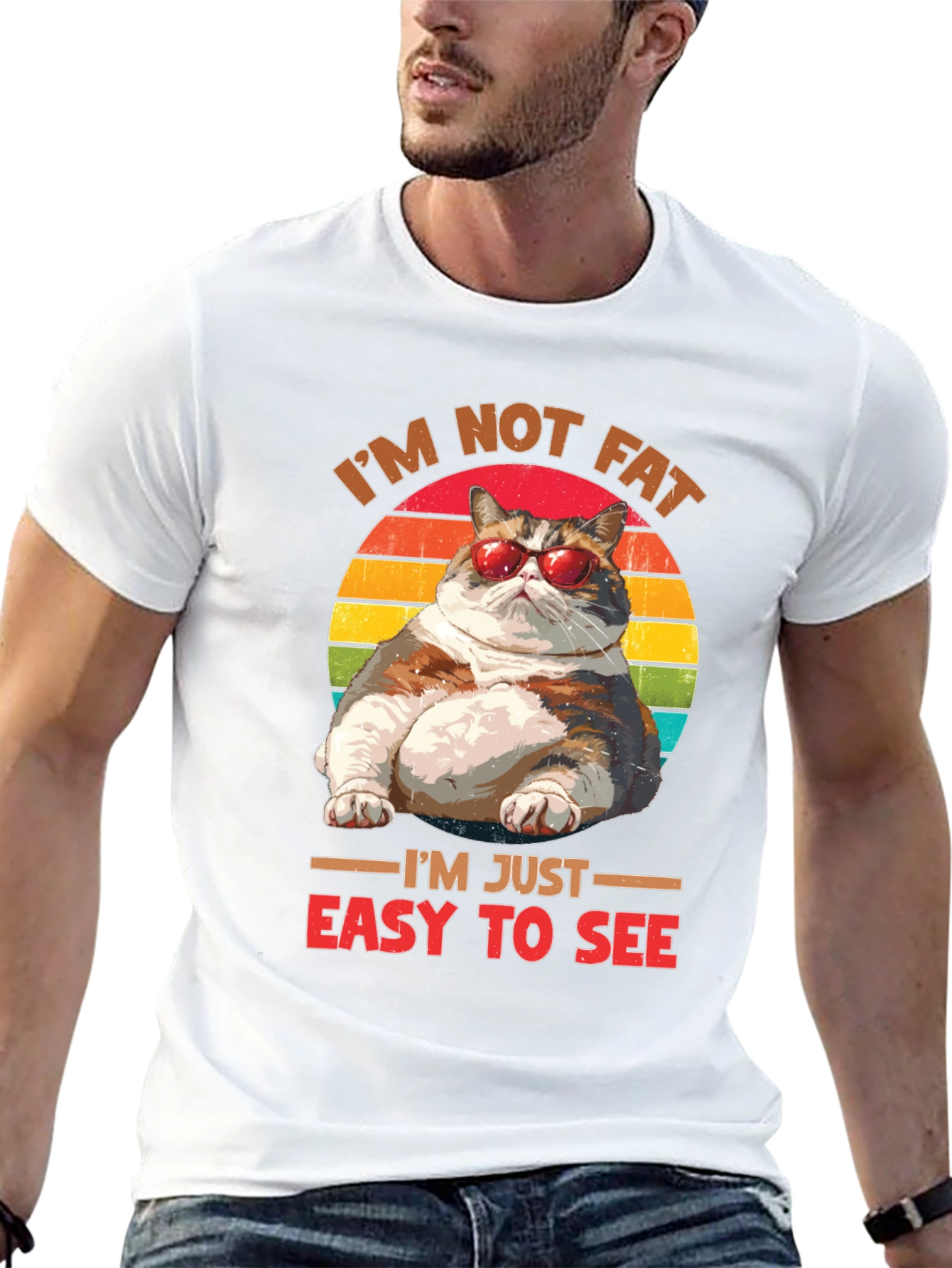 Im Not Fat Easy To See T-Shirt Cat