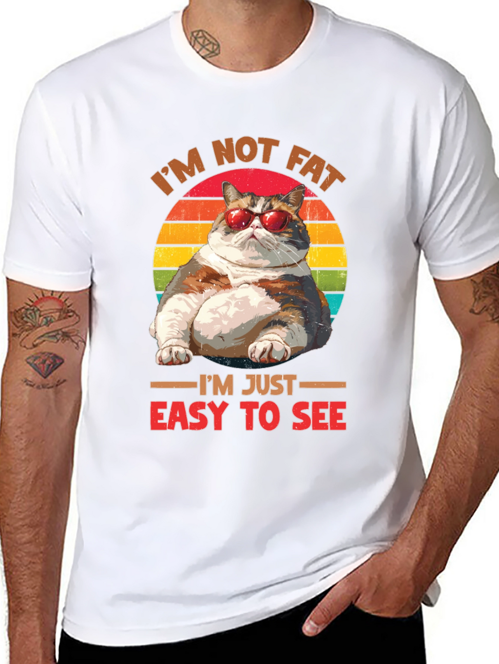 Im Not Fat Easy To See T-Shirt Cat