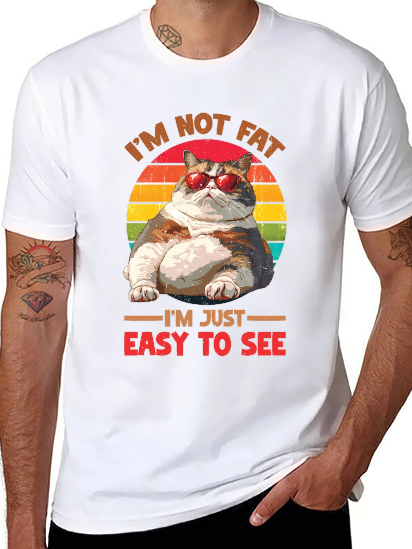 Im Not Fat Easy To See T-Shirt Cat