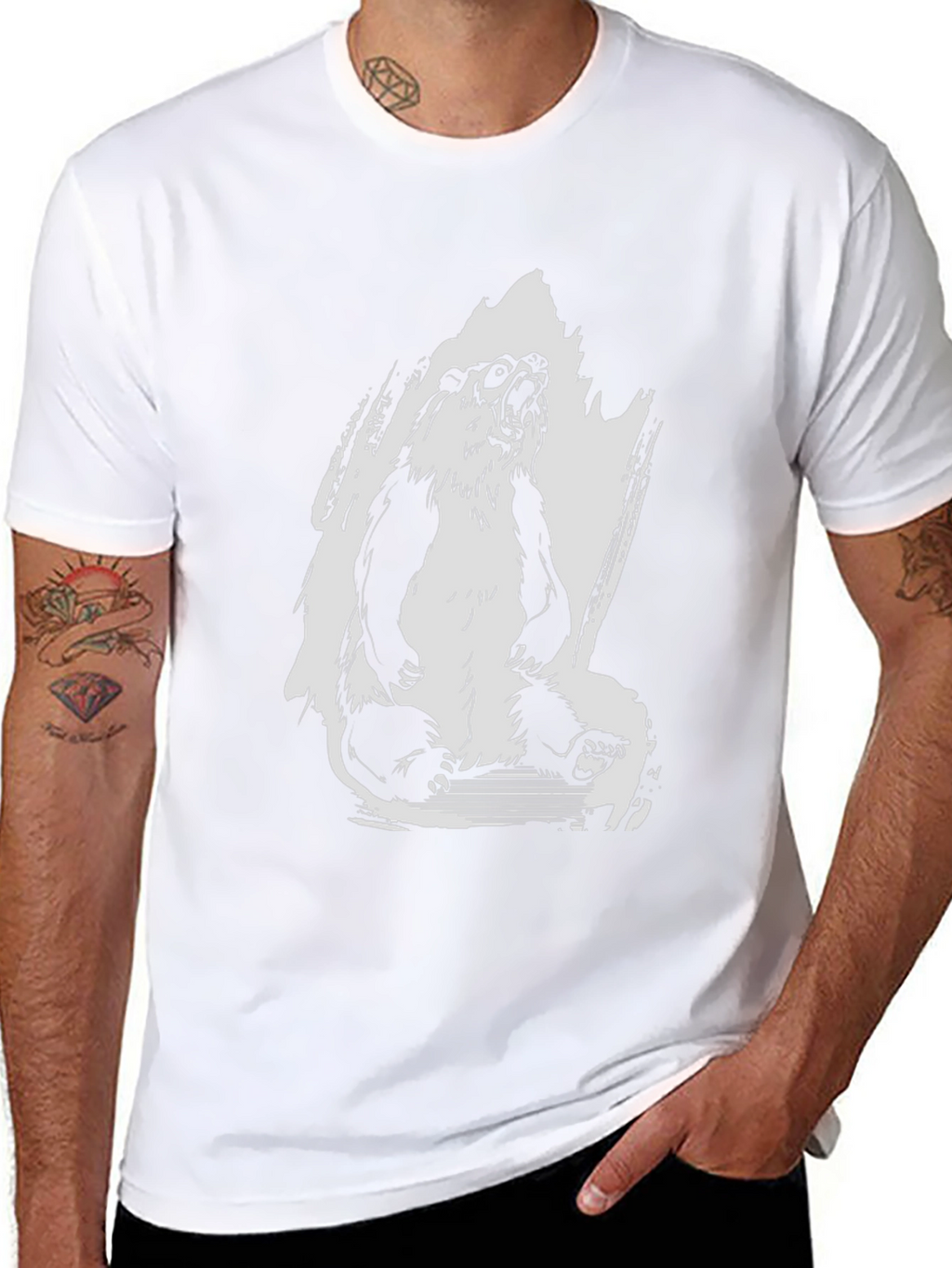 Mens Black Panda Graphic Tee