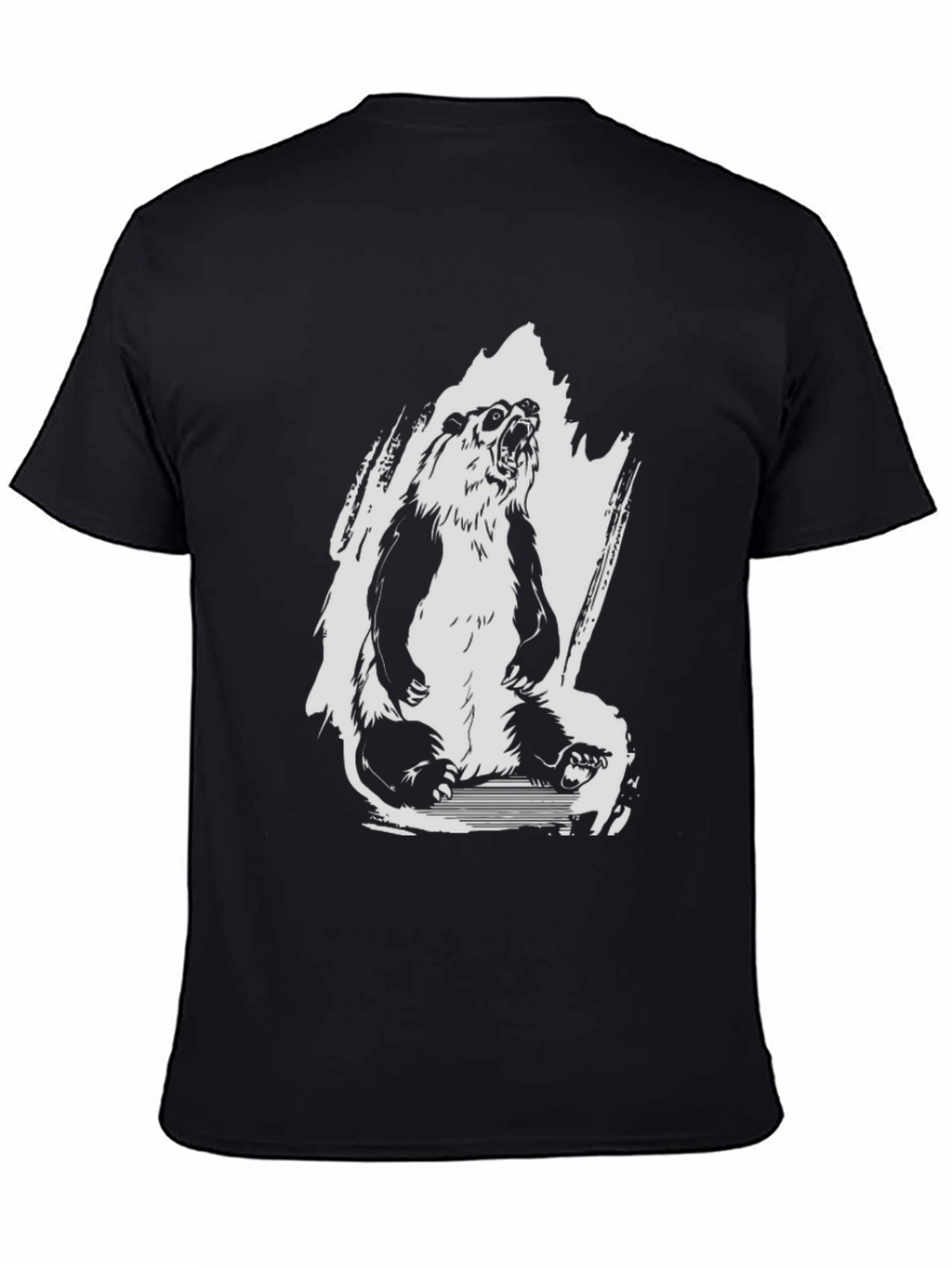 Mens Black Panda Graphic Tee