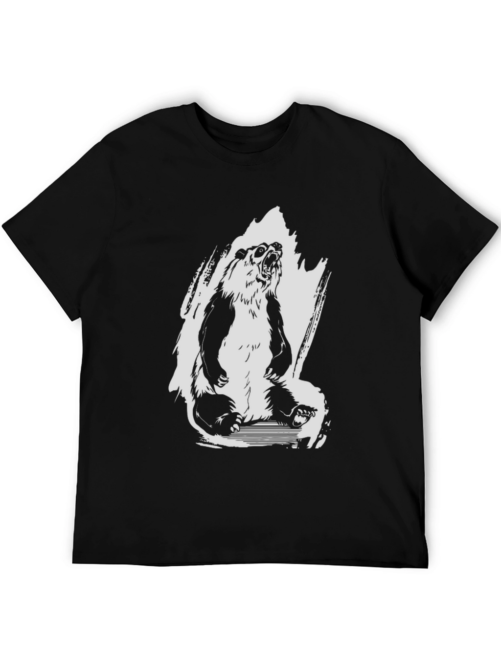 Mens Black Panda Graphic Tee