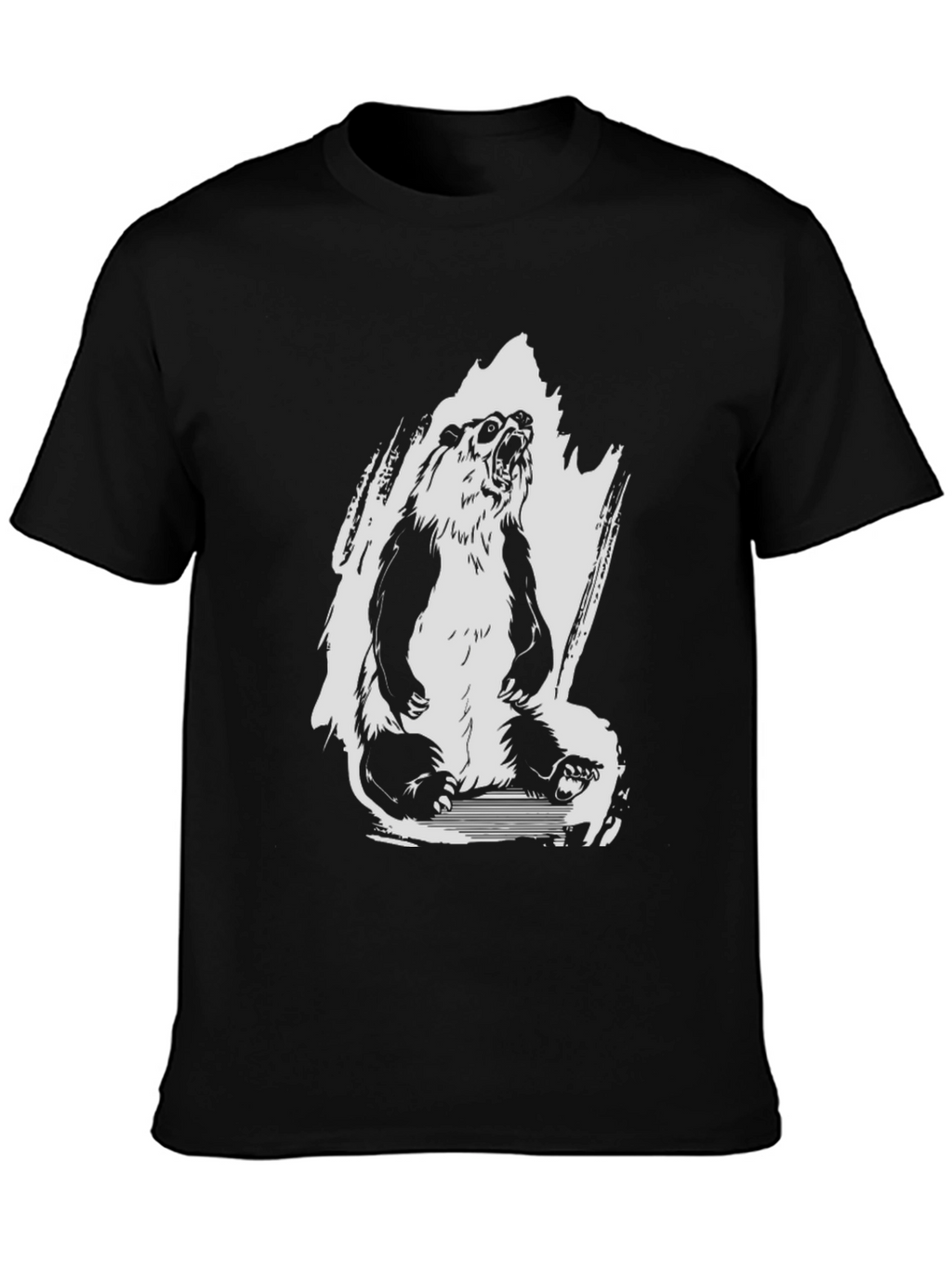 Mens Black Panda Graphic Tee