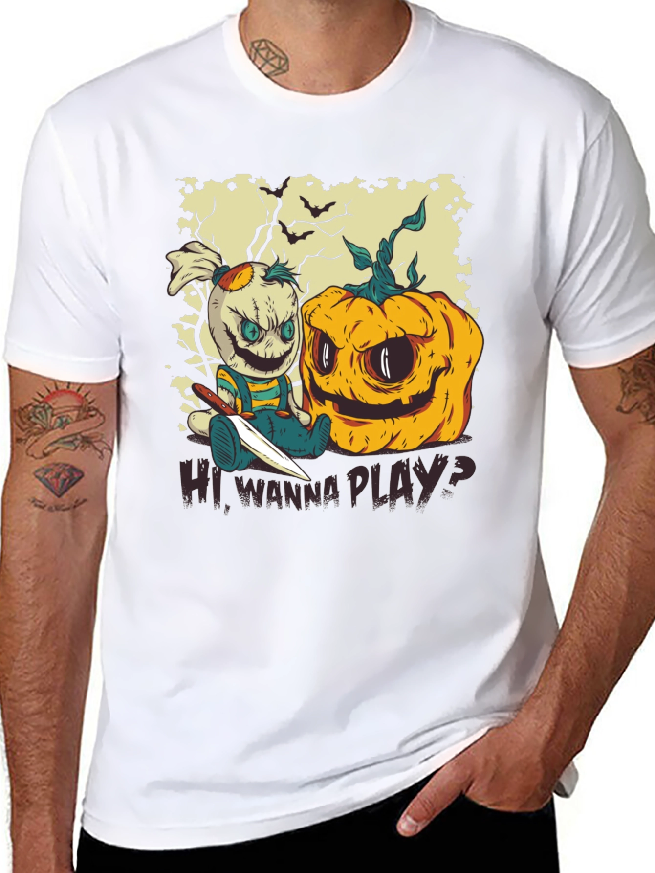 Creepy Halloween T-Shirt - Wanna Play?