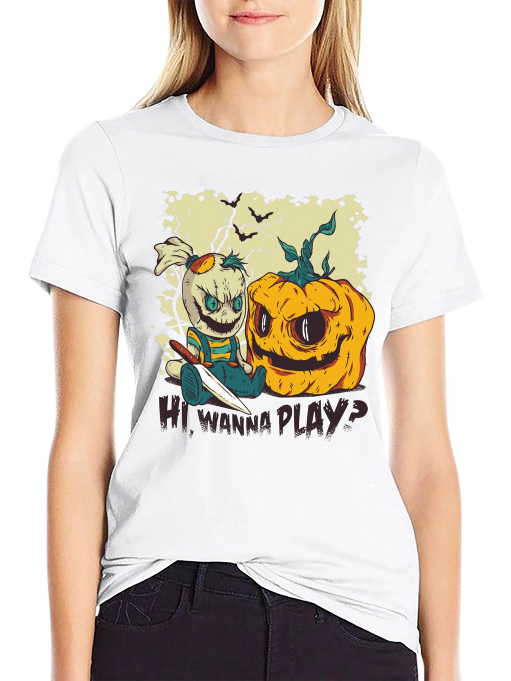 Creepy Halloween T-Shirt - Wanna Play?