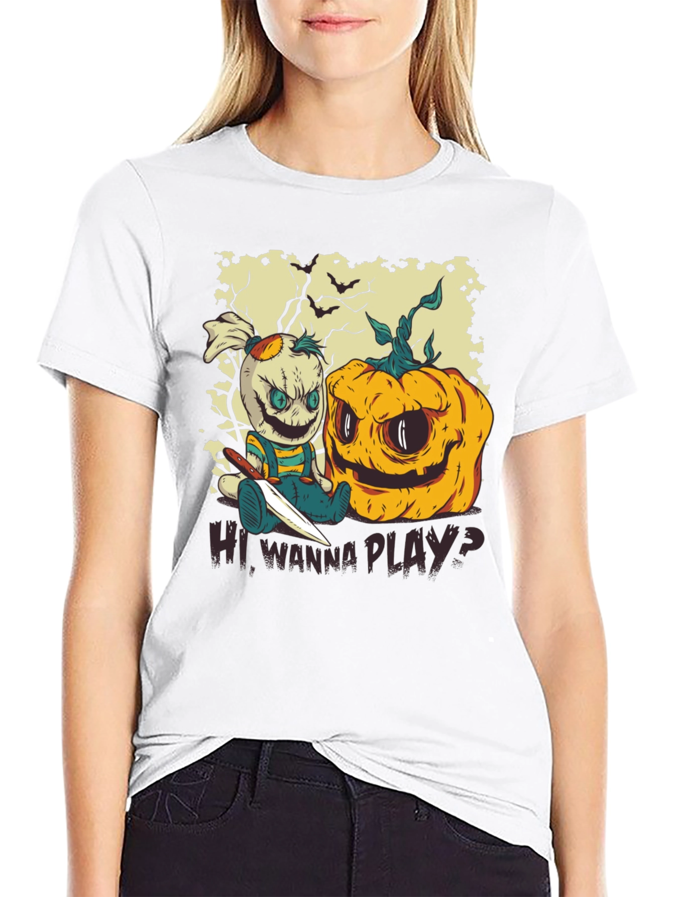 Creepy Halloween T-Shirt - Wanna Play?