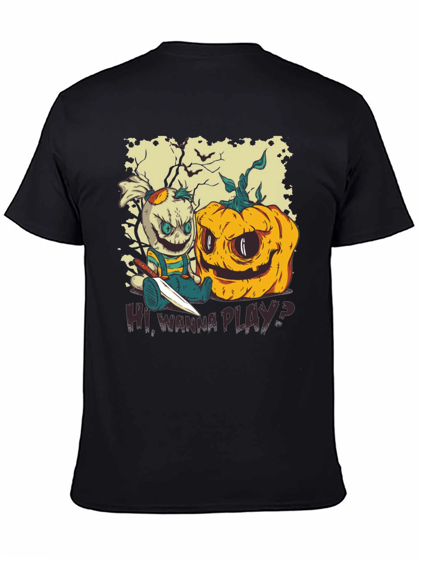 Creepy Halloween T-Shirt - Wanna Play?