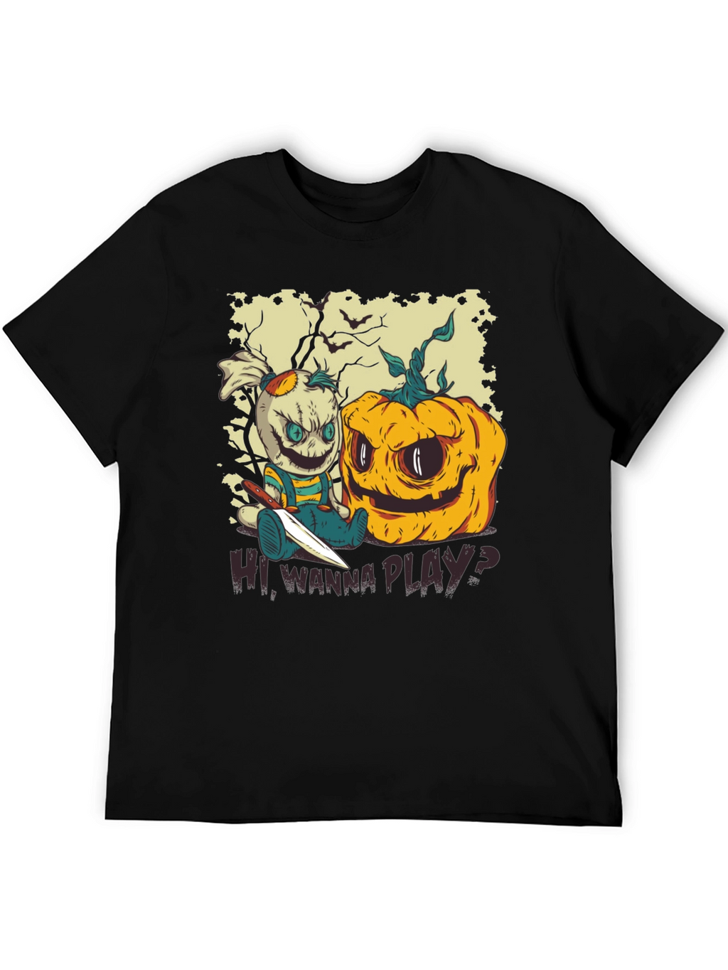 Creepy Halloween T-Shirt - Wanna Play?