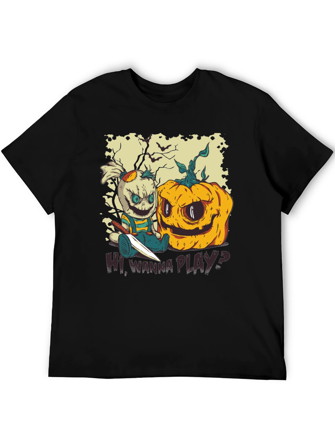 Creepy Halloween T-Shirt - Wanna Play?