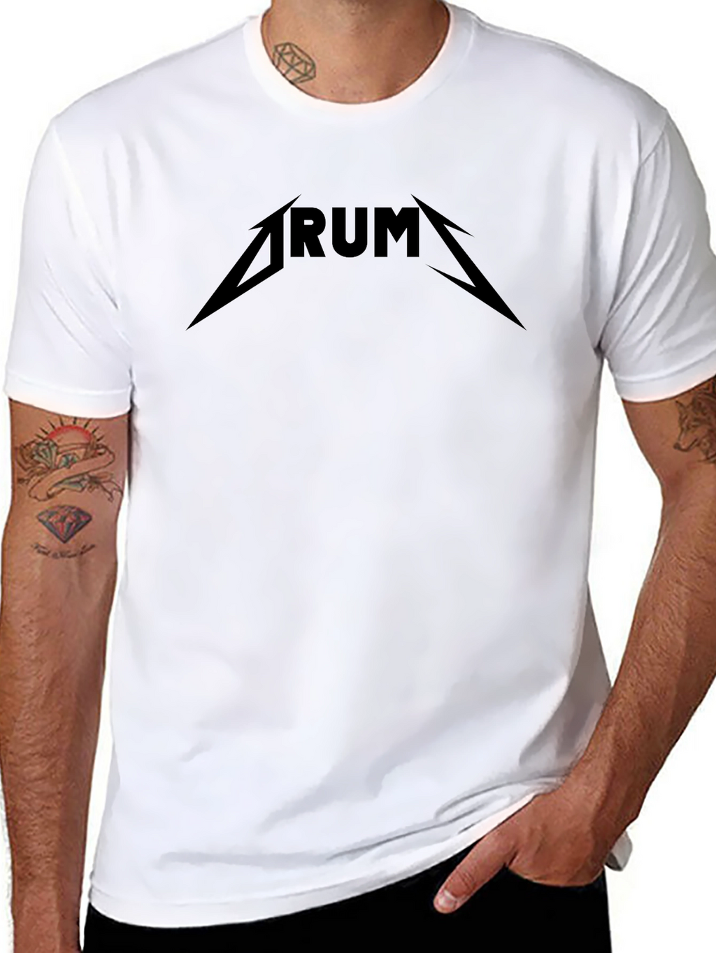 Black DRUM Graphic T-Shirt