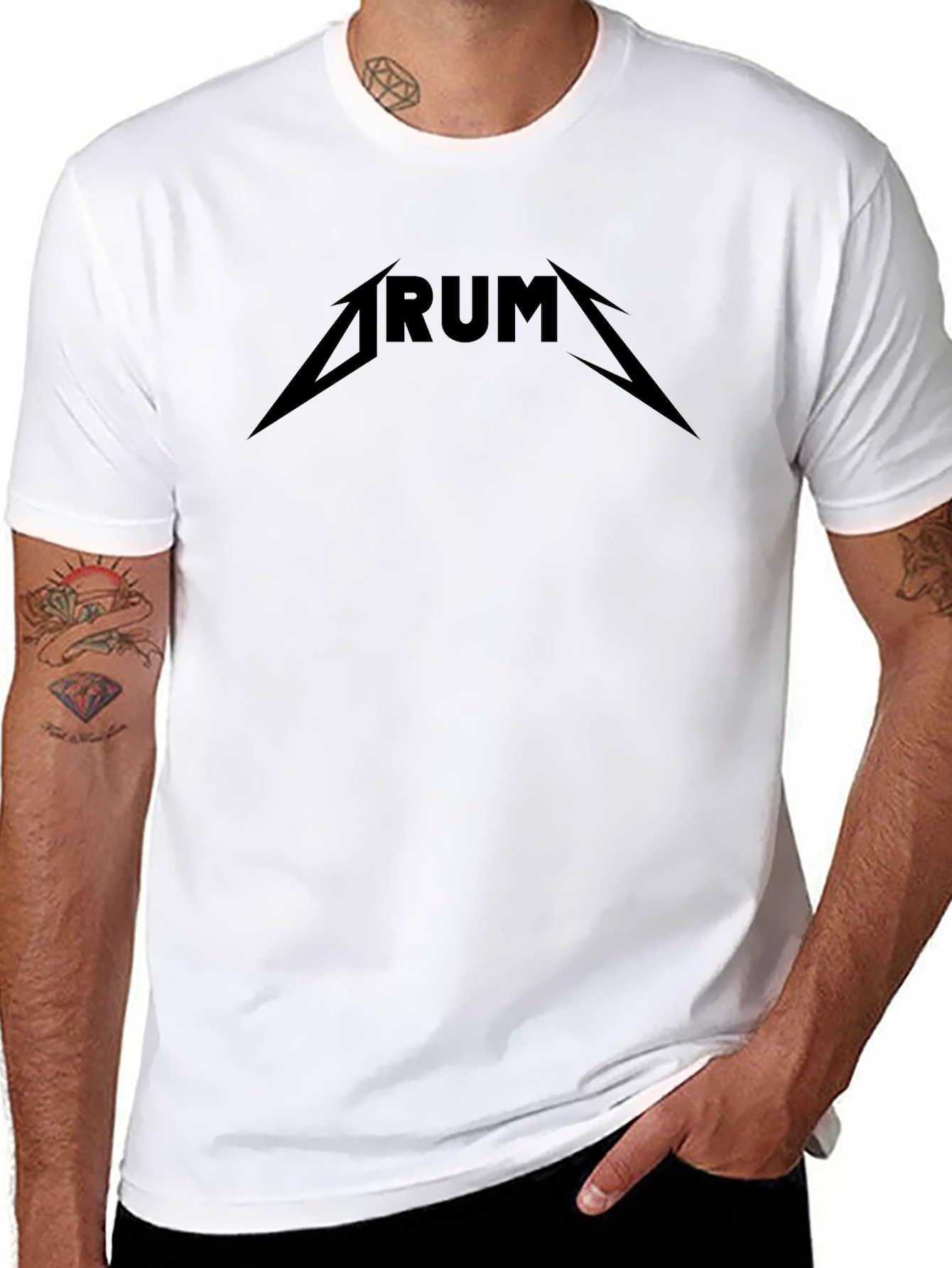 Black DRUM Graphic T-Shirt