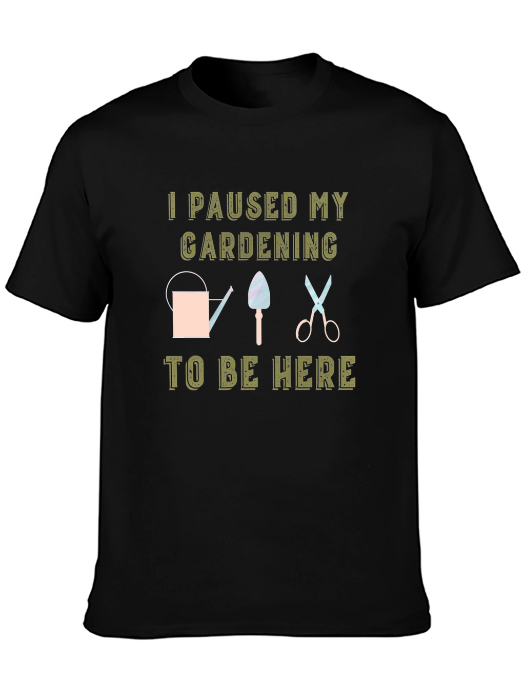 Gardening Pause Black T-Shirt