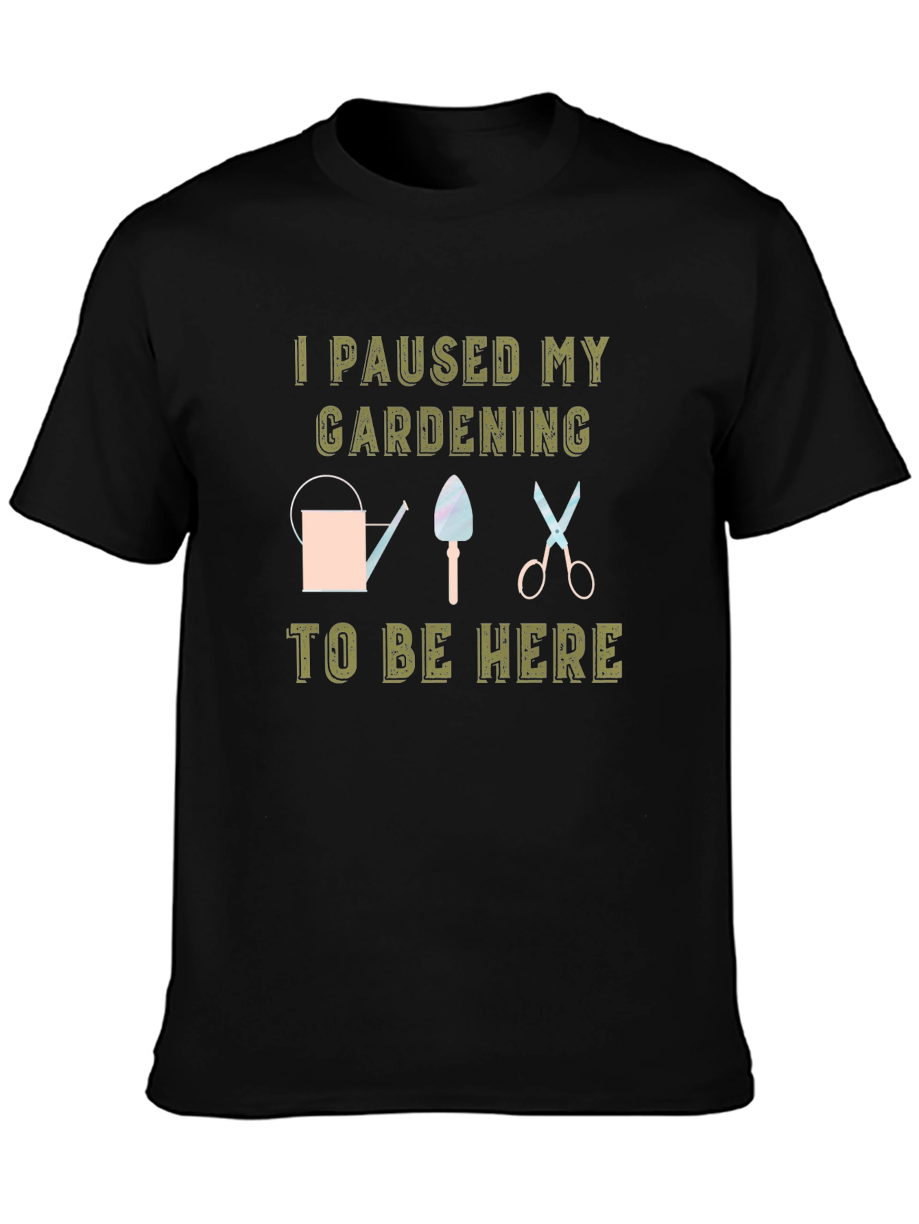 Gardening Pause Black T-Shirt