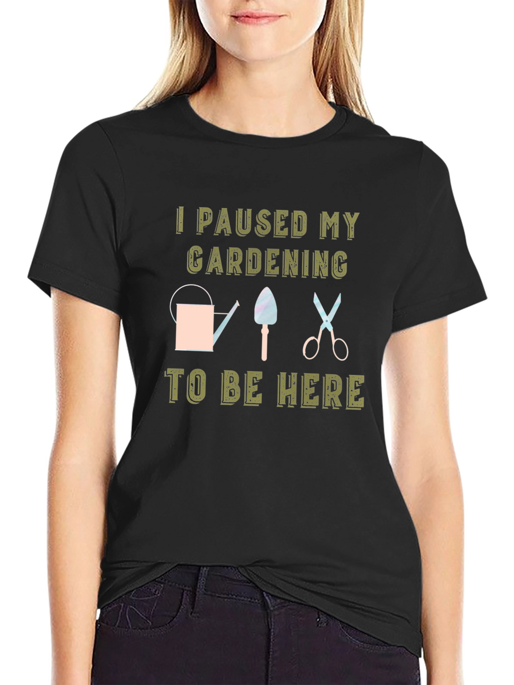 Gardening Pause Black T-Shirt