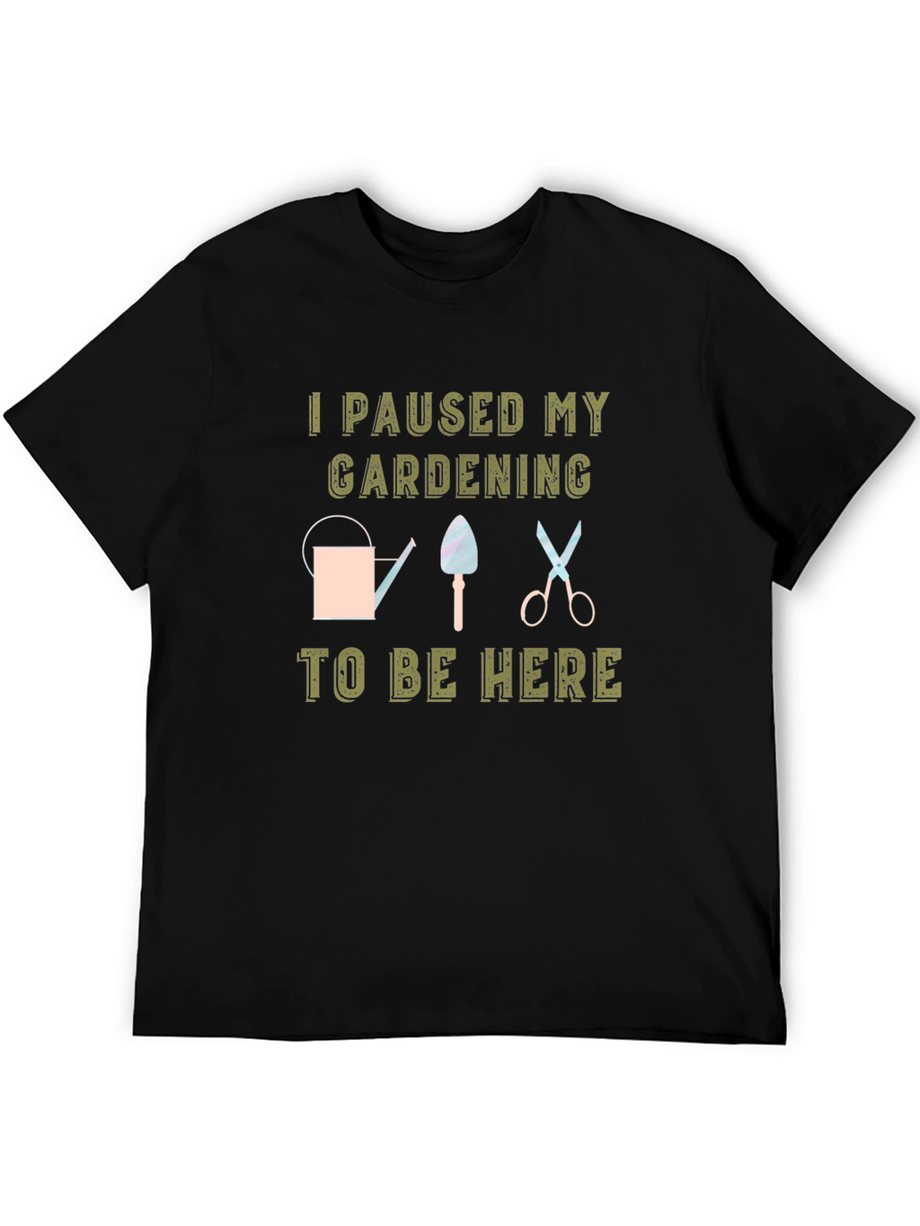 Gardening Pause Black T-Shirt
