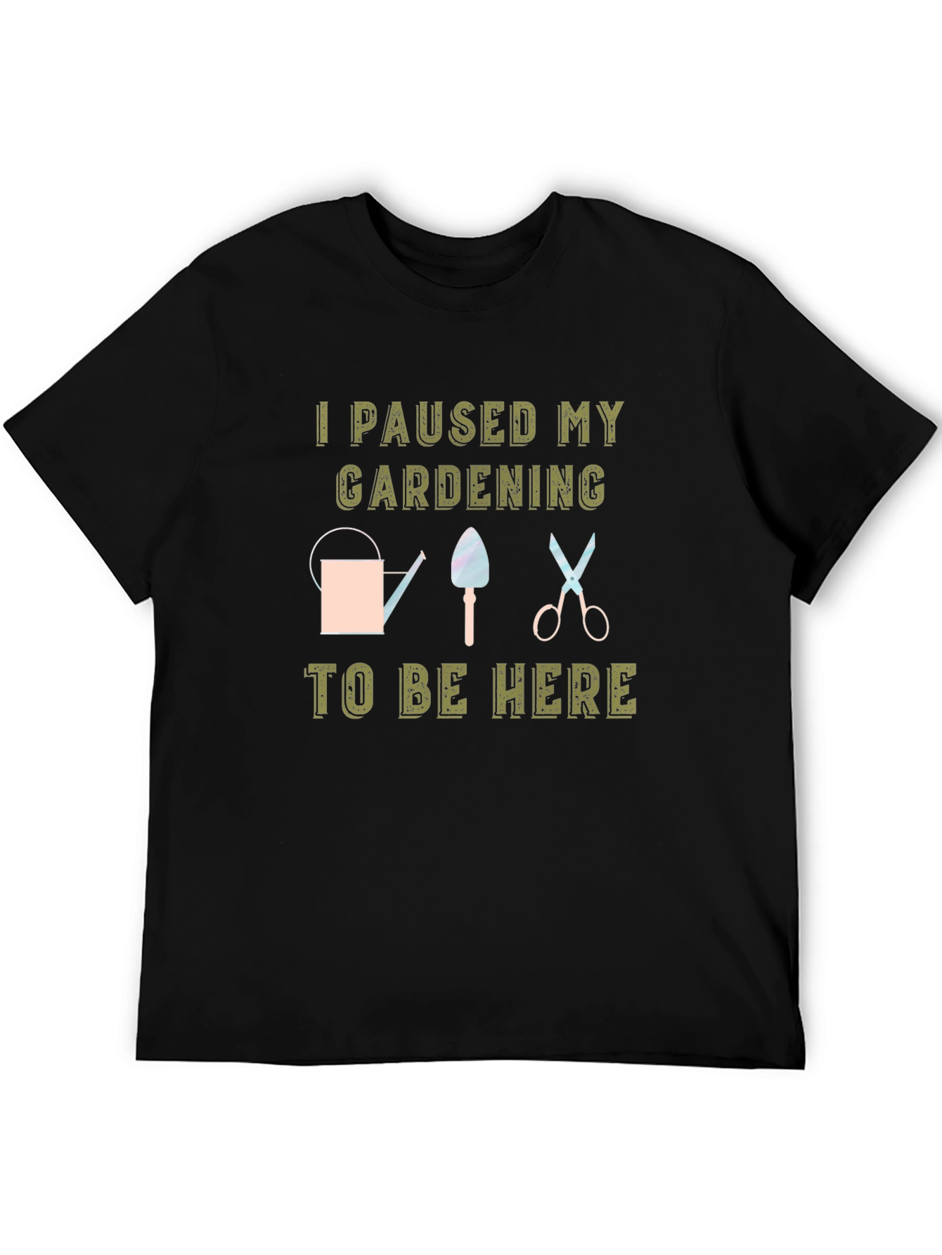 Gardening Pause Black T-Shirt
