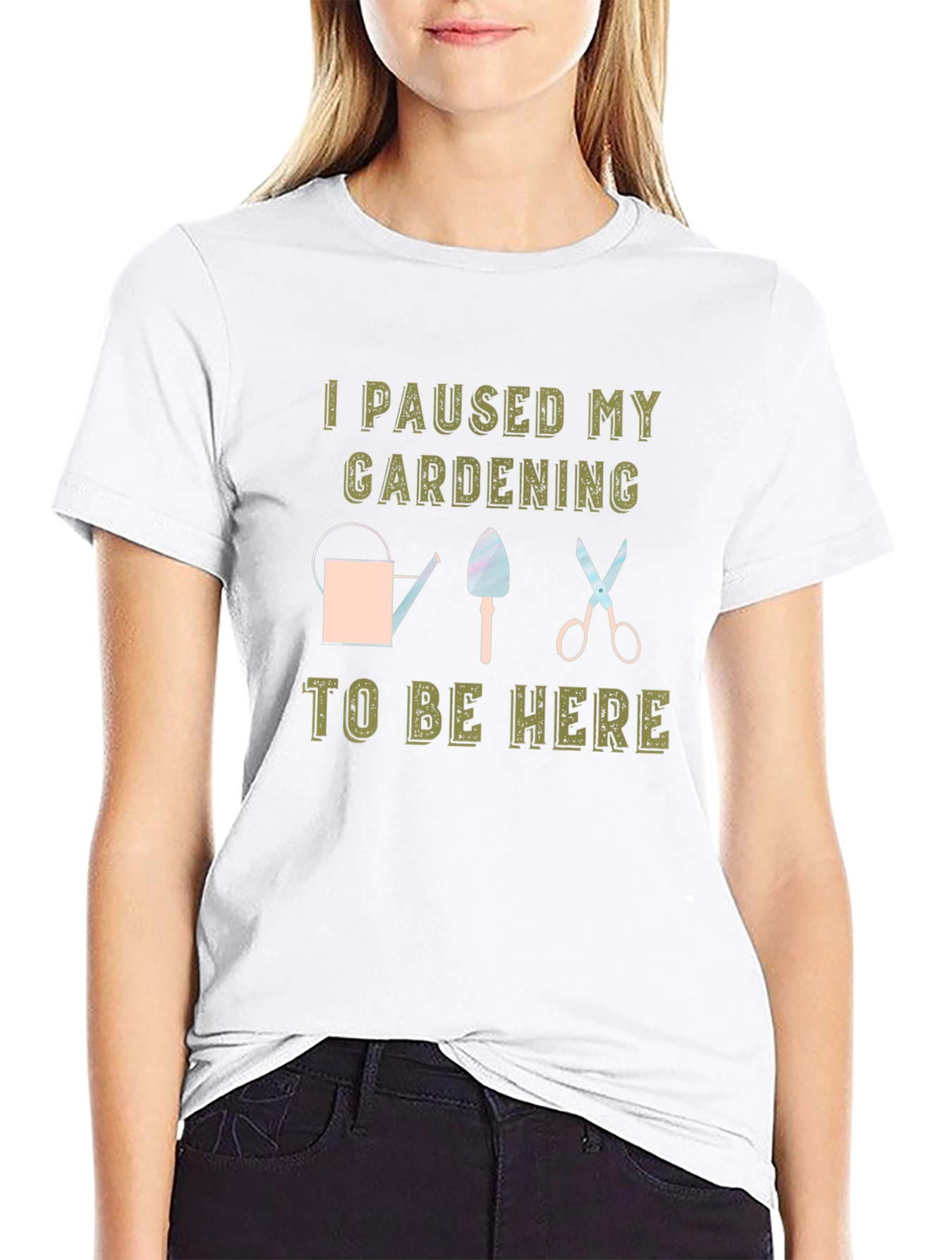 Gardening Pause Black T-Shirt