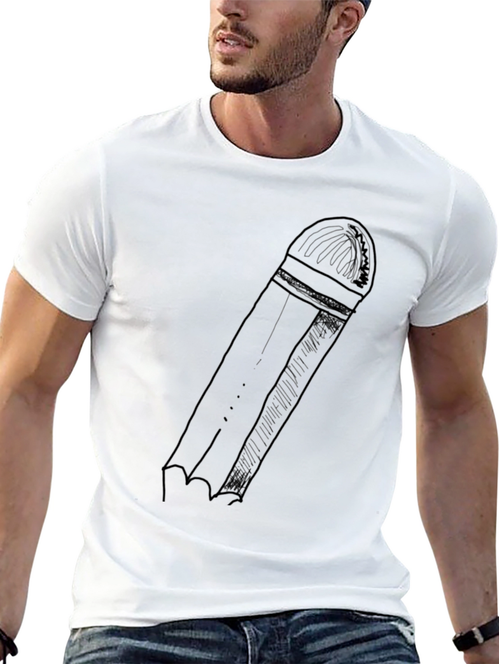 Pencil Graphic Black T-Shirt - Casual Style