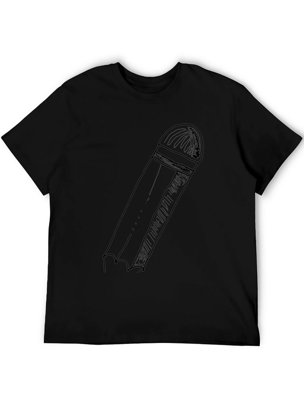 Pencil Graphic Black T-Shirt - Casual Style