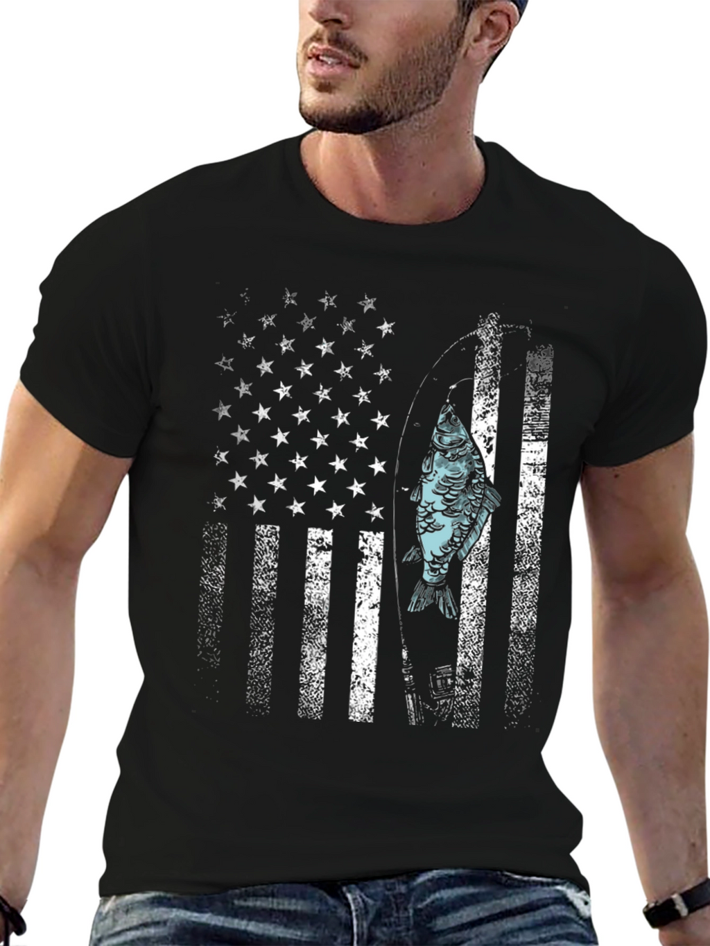 American Flag Fishing T-Shirt