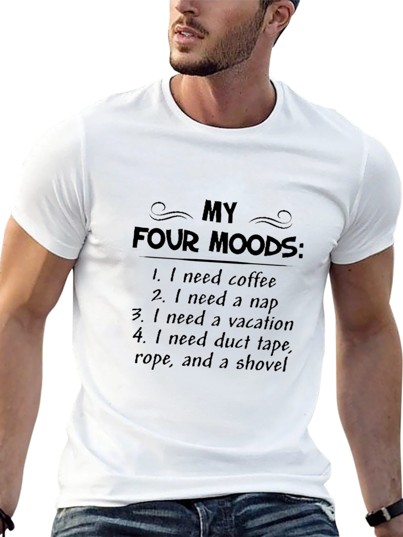 My Four Moods Funny Graphic T-Shirt