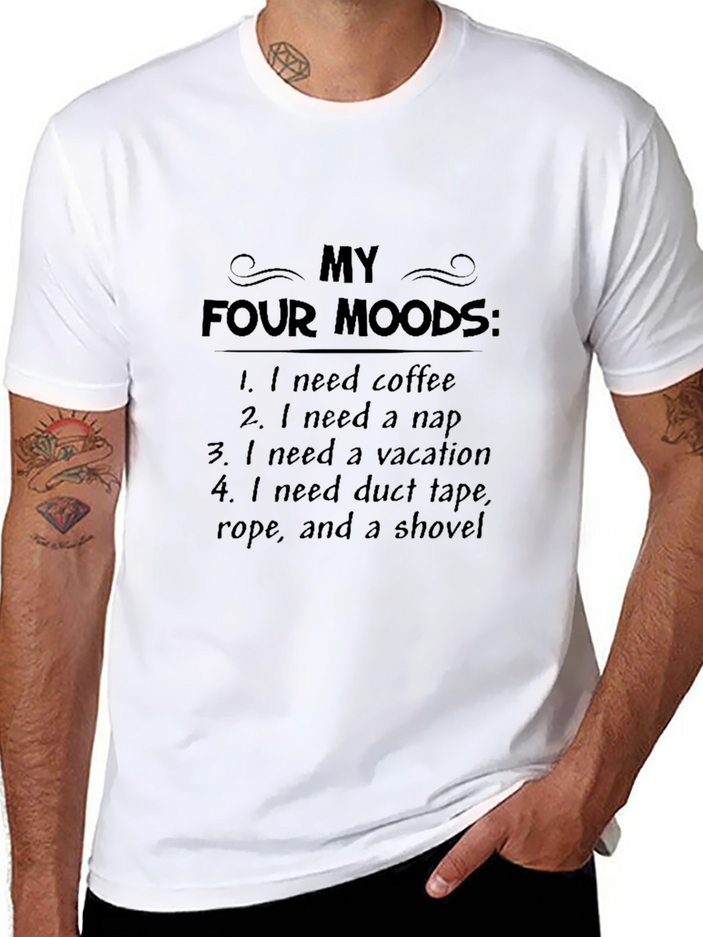 My Four Moods Funny Graphic T-Shirt