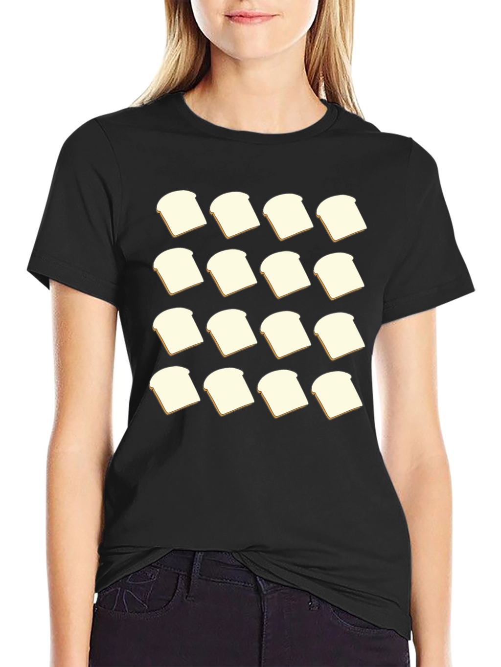 Bread Slice Pattern T-Shirt - Foodie Fashion