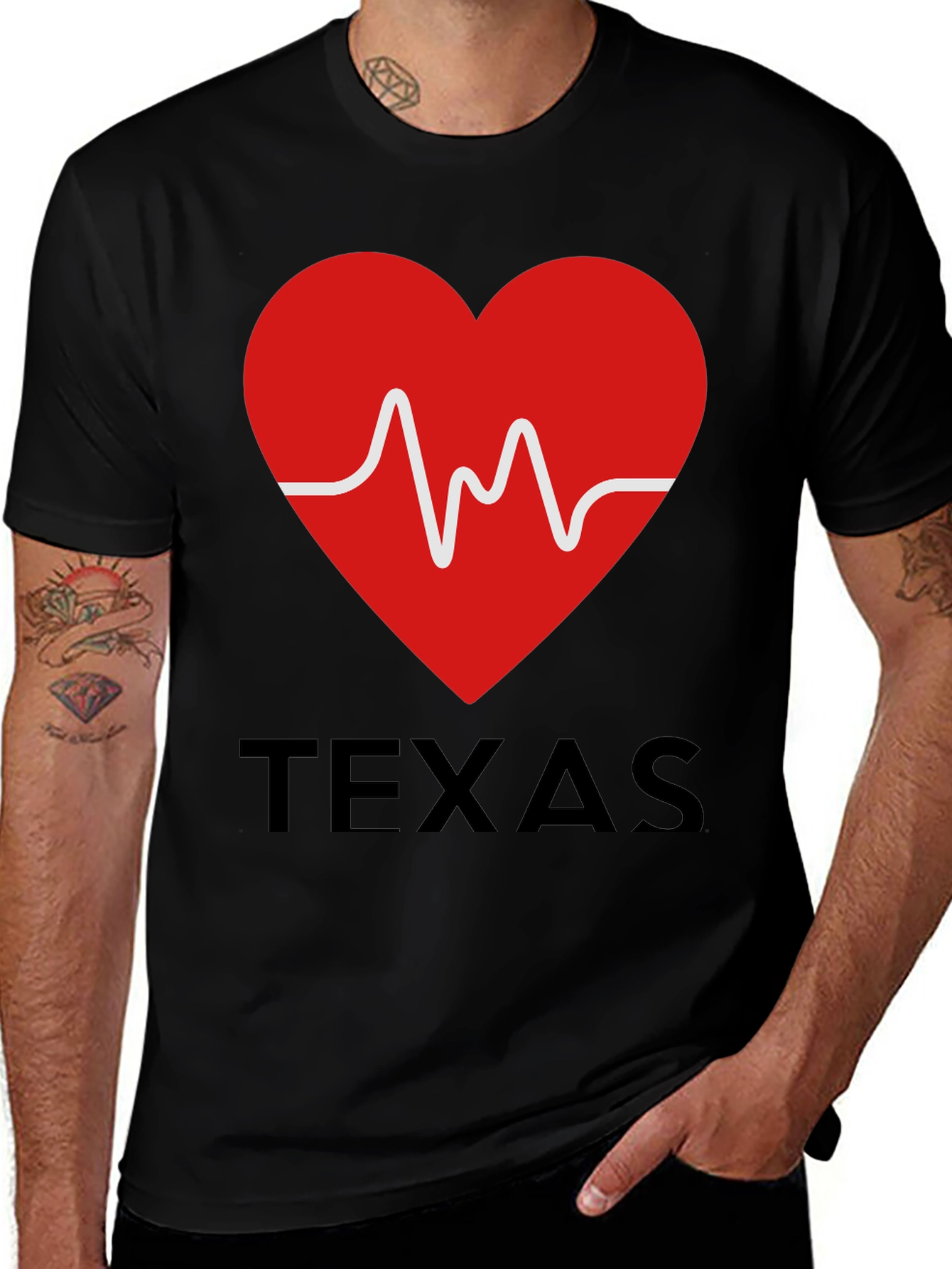 Texas Heartbeat Graphic T-Shirt