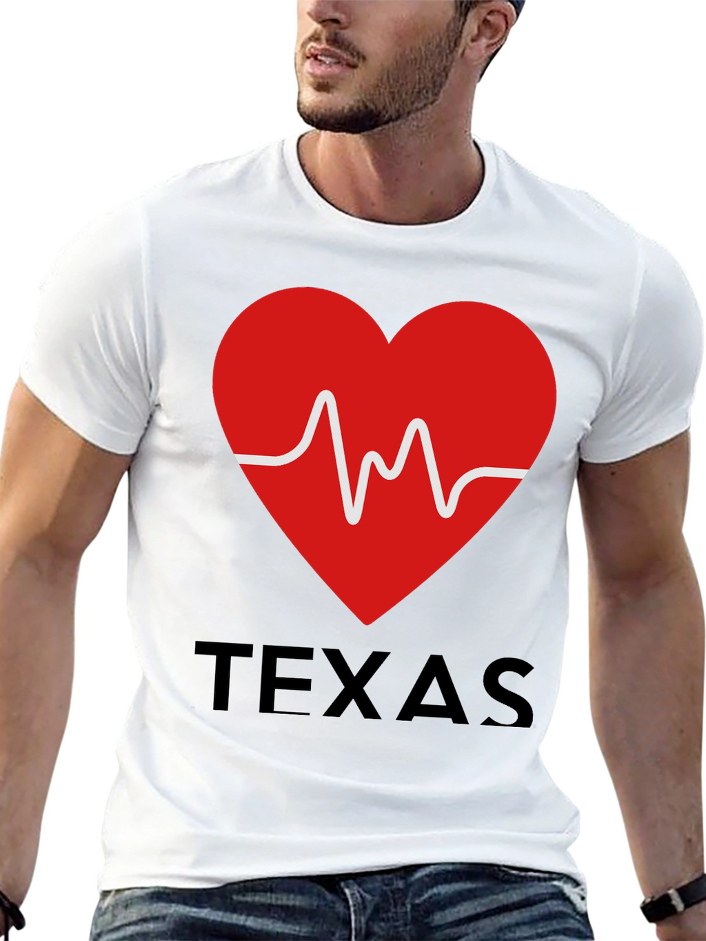Texas Heartbeat Graphic T-Shirt