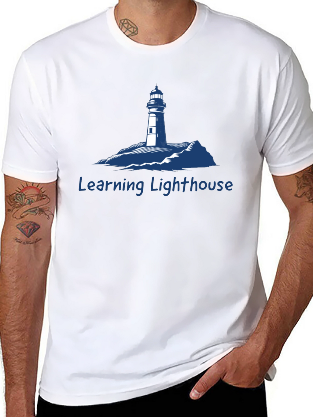 Learning Lighthouse Graphic Tee - Unisex Cotton Blend