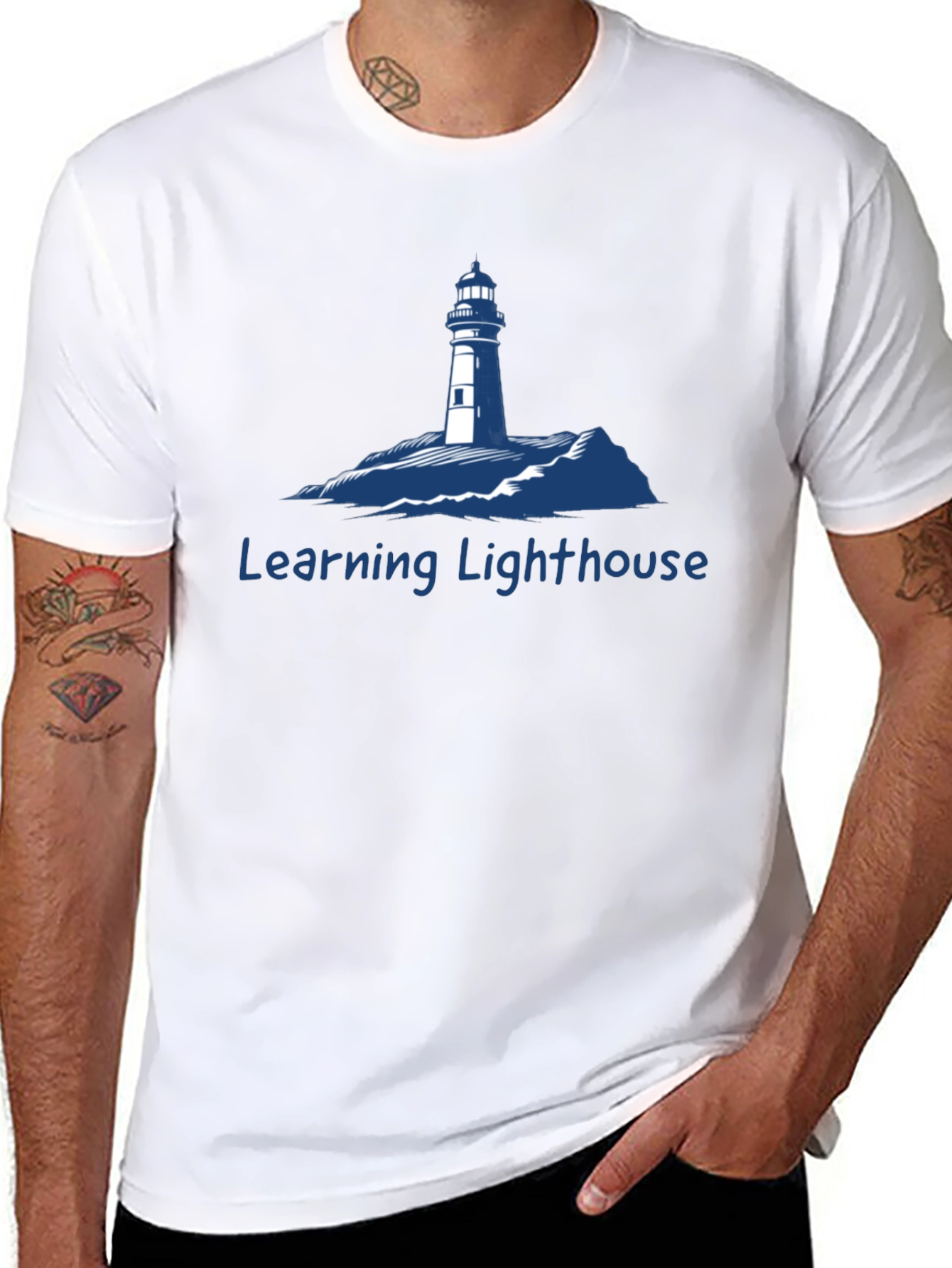 Learning Lighthouse Graphic Tee - Unisex Cotton Blend