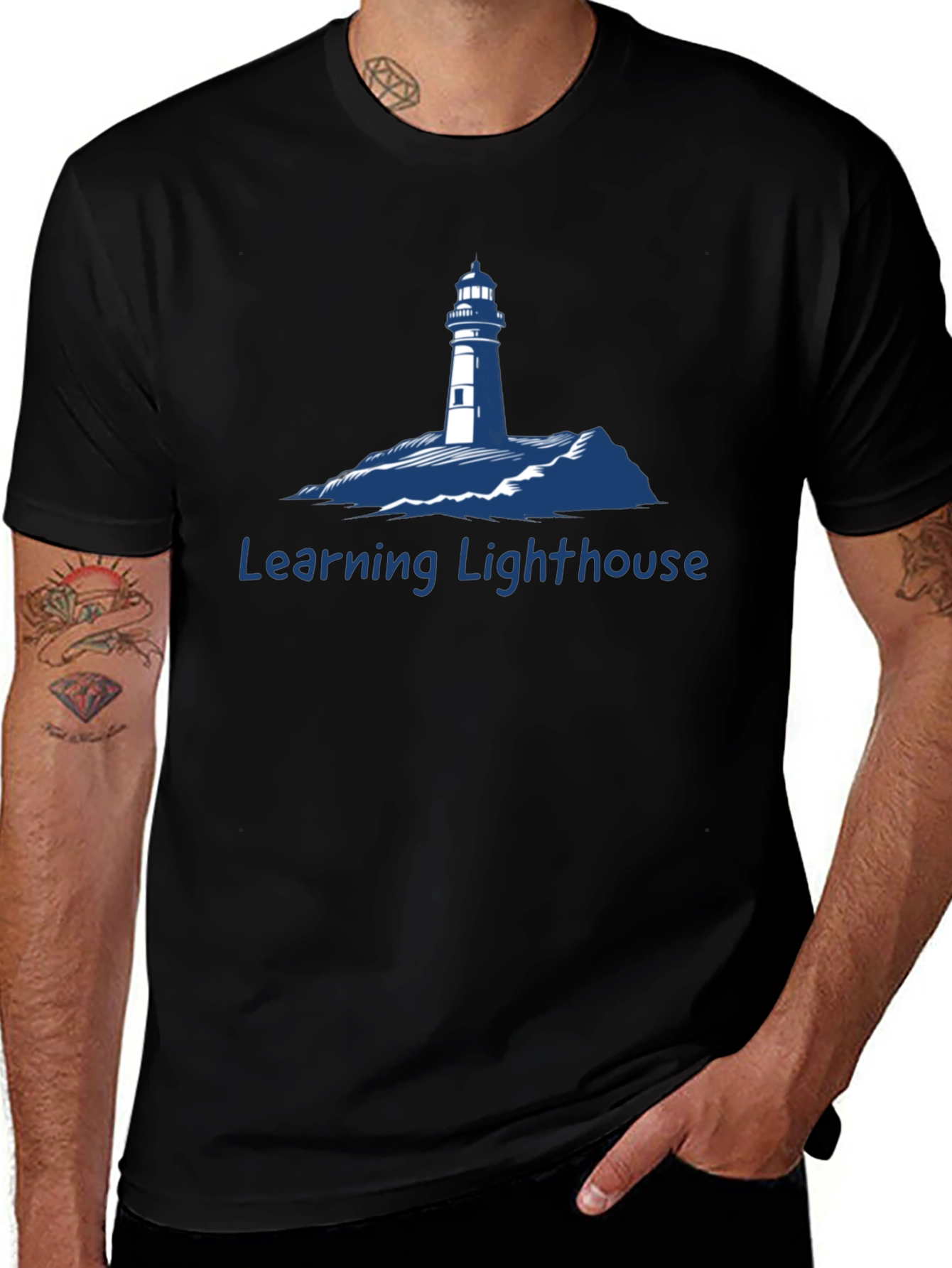 Learning Lighthouse Graphic Tee - Unisex Cotton Blend