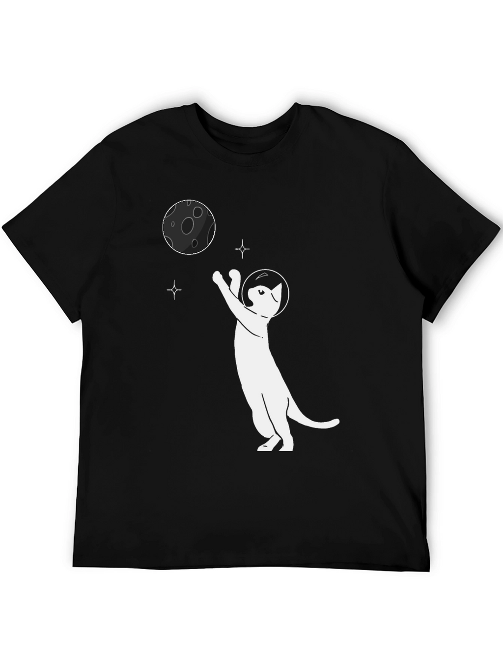 Astronaut Cat Reaching for the Moon Graphic Tee