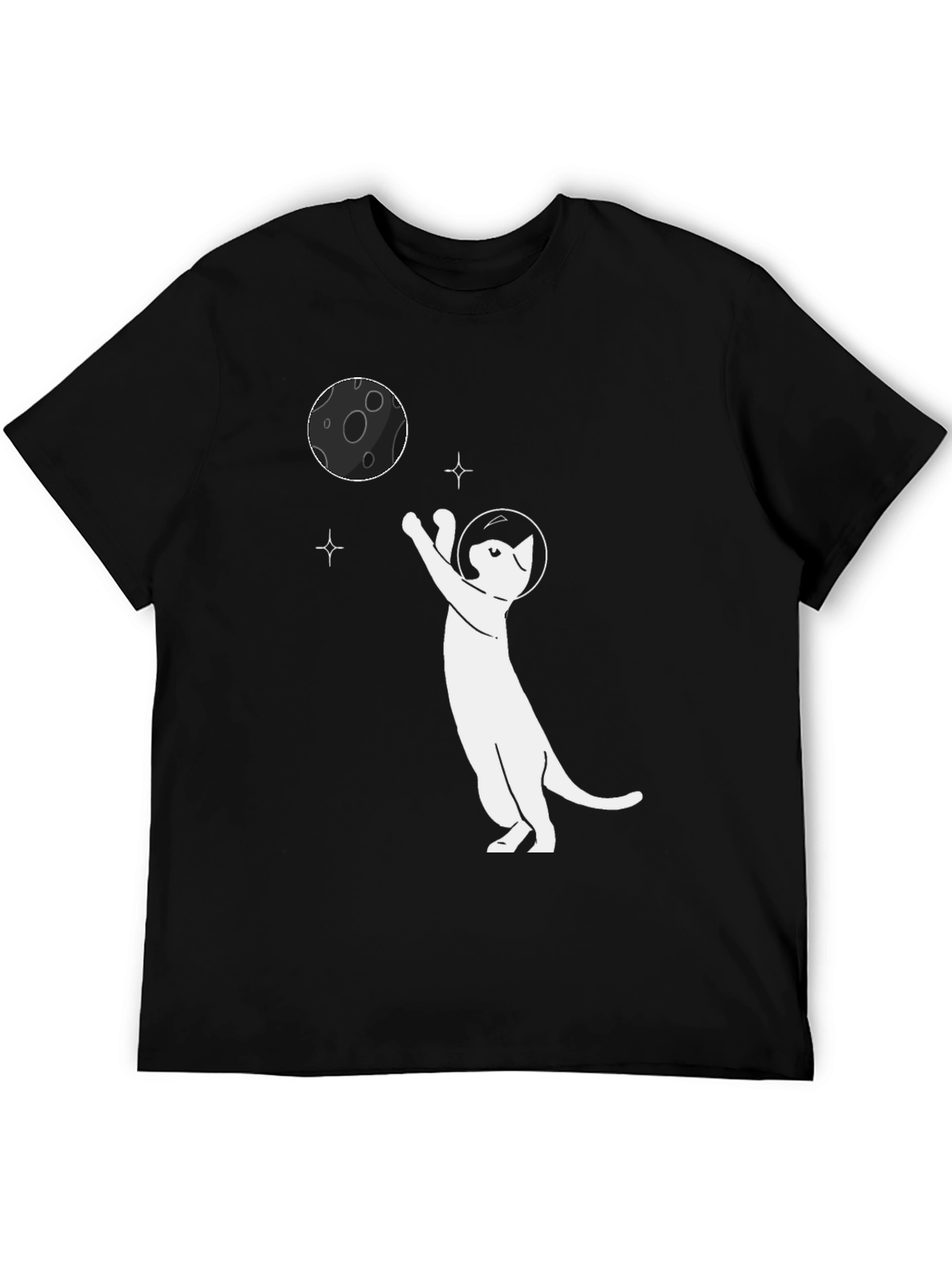 Astronaut Cat Reaching for the Moon Graphic Tee