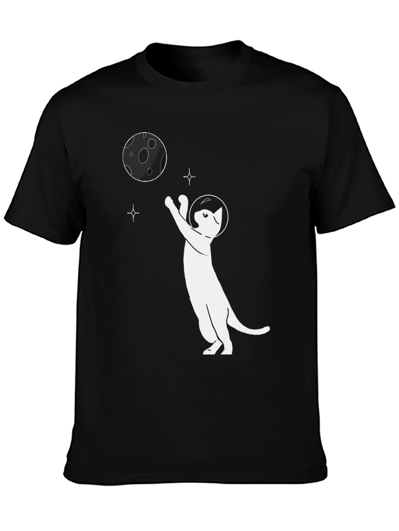 Astronaut Cat Reaching for the Moon Graphic Tee