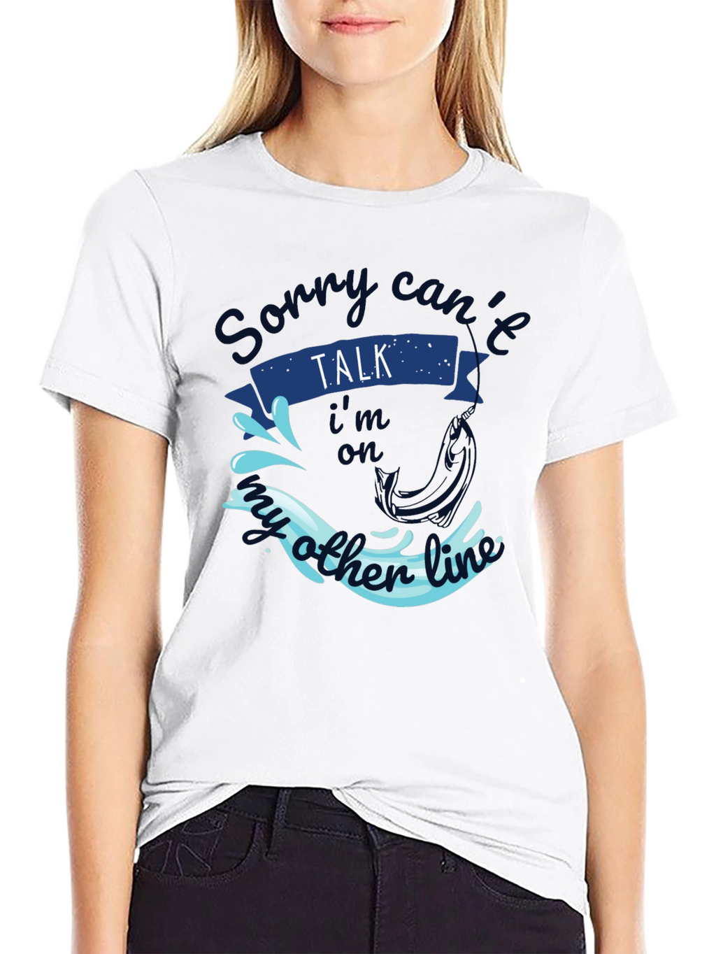 Sorry Cant Talk Fishing T-Shirt Angler Gift