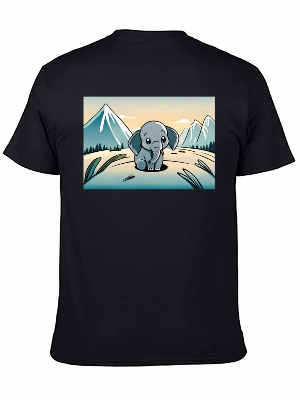 Cute Elephant Cartoon Graphic Tee
