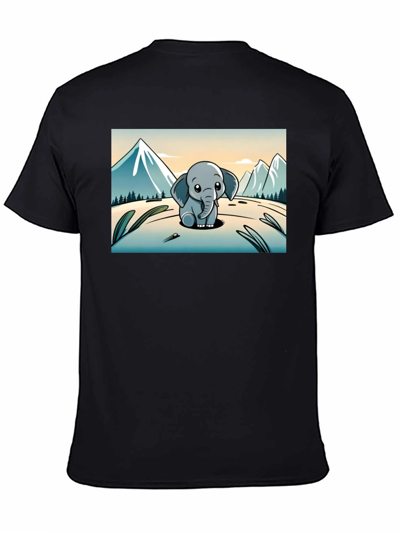 Cute Elephant Cartoon Graphic Tee