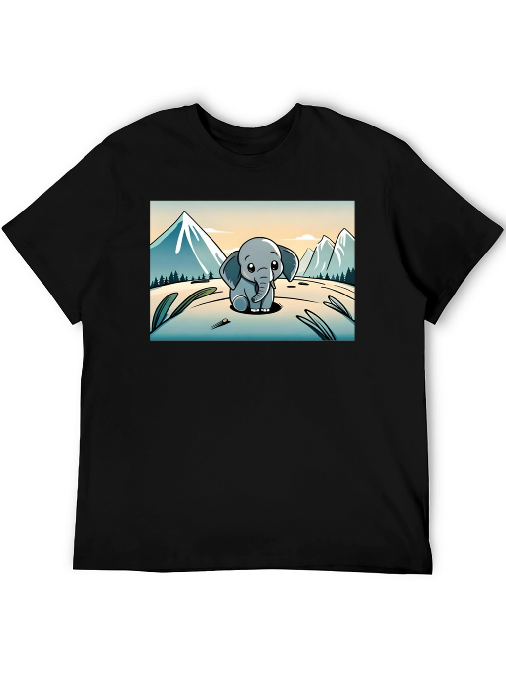 Cute Elephant Cartoon Graphic Tee