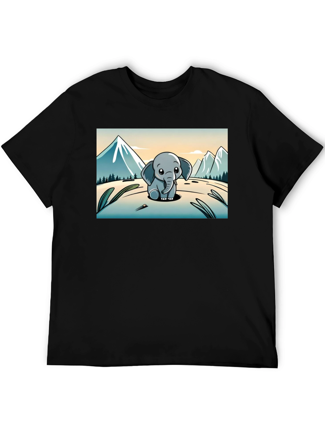 Cute Elephant Cartoon Graphic Tee