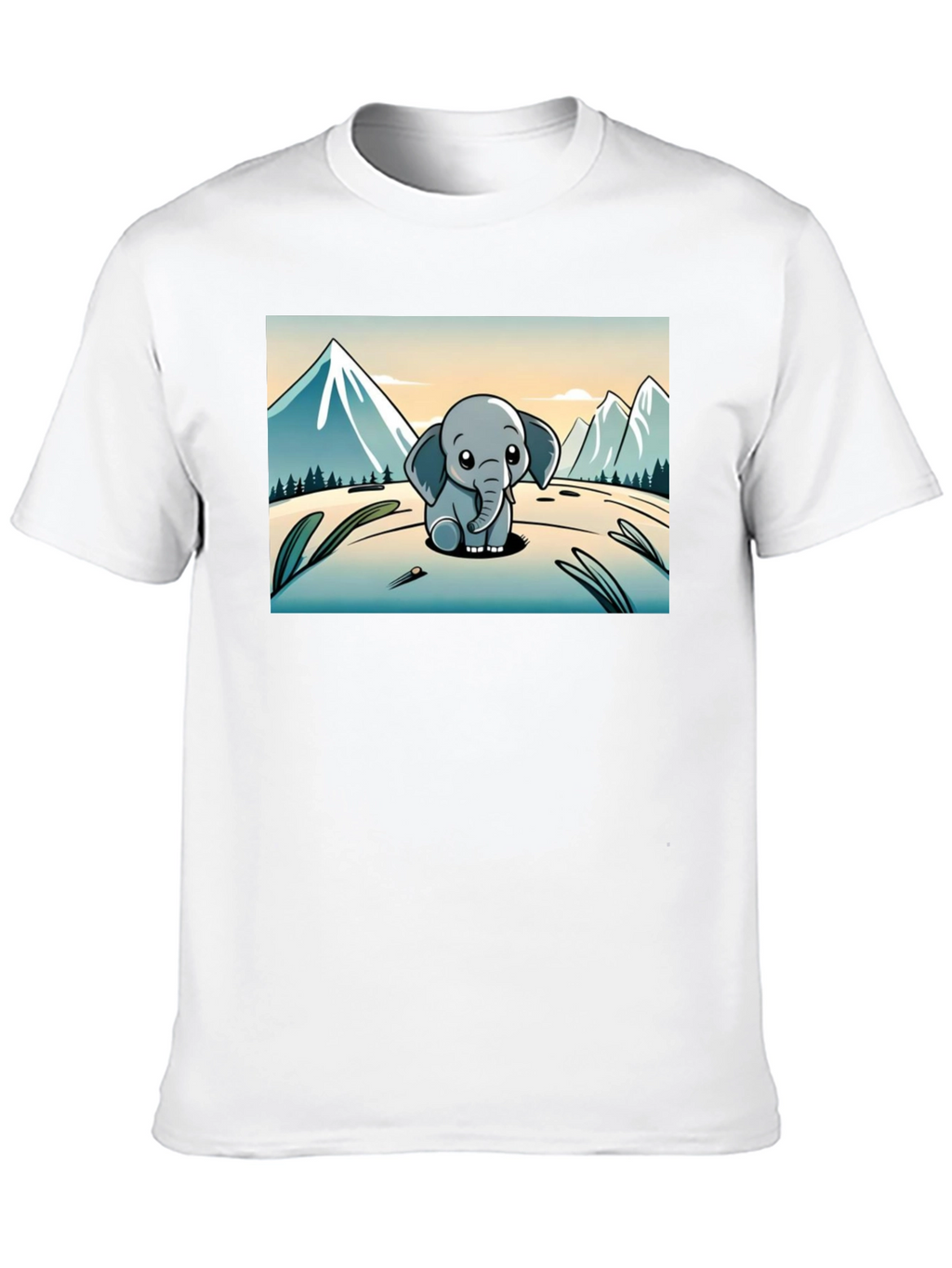 Cute Elephant Cartoon Graphic Tee