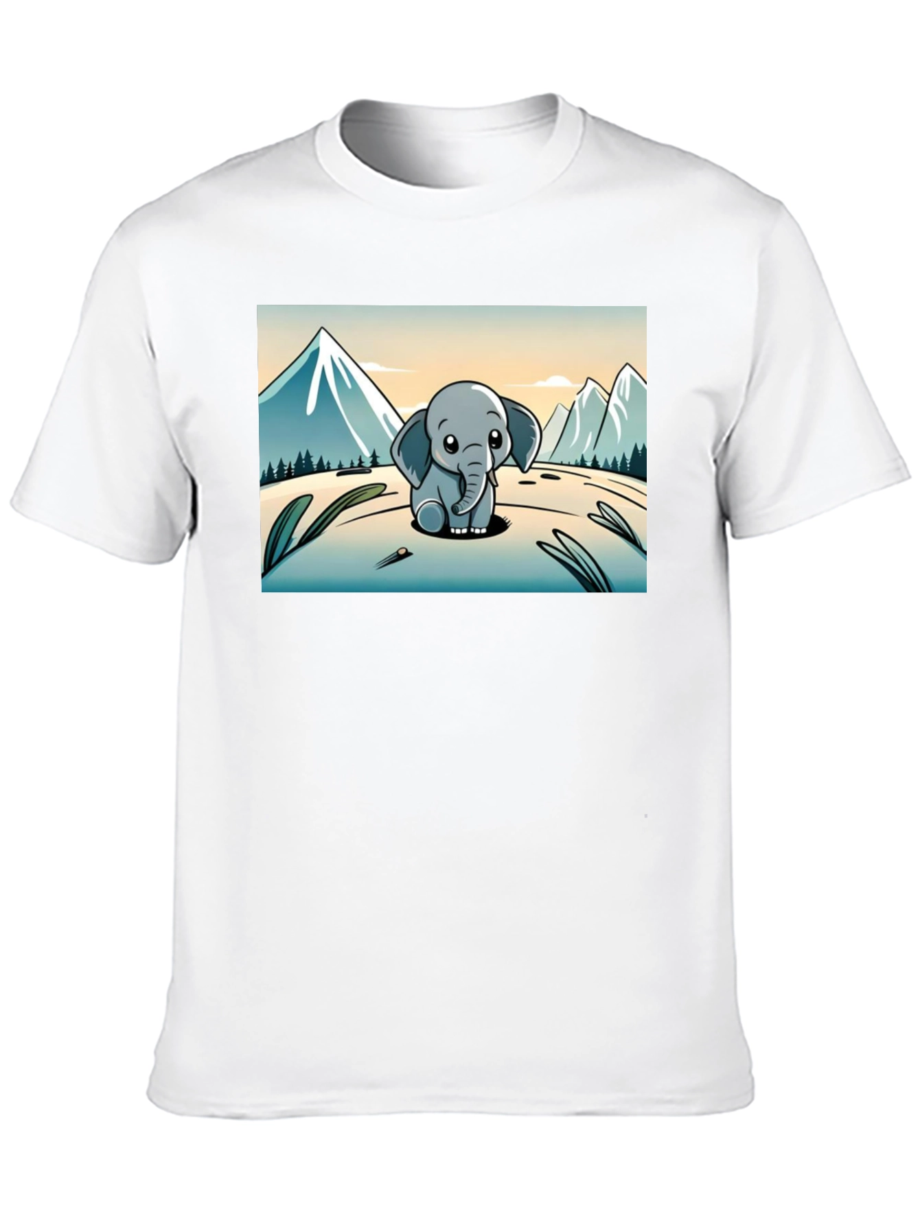 Cute Elephant Cartoon Graphic Tee