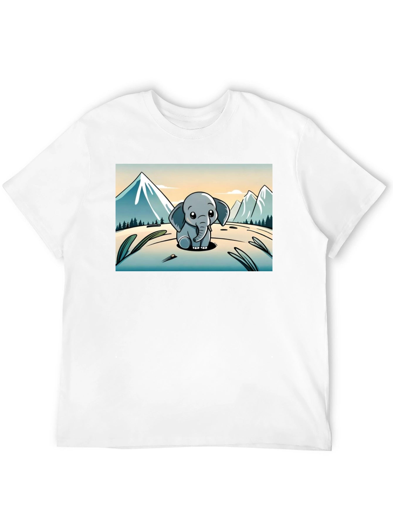Cute Elephant Cartoon Graphic Tee