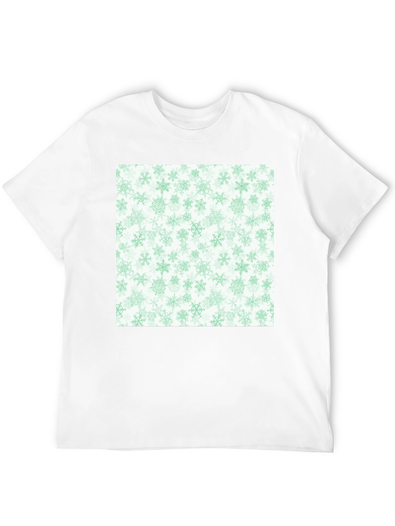 Snowflake Pattern Black T-Shirt